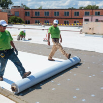 GenFlex EZ TPO Peel & Stick™ membrane makes for safe and speedy installation