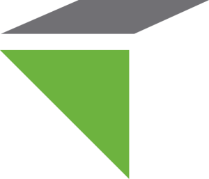 A gray parallelogram and a green triangle are arranged on a light gray background, with the green triangle pointing downward and touching the bottom edge of the gray shape above it. | GenFlex